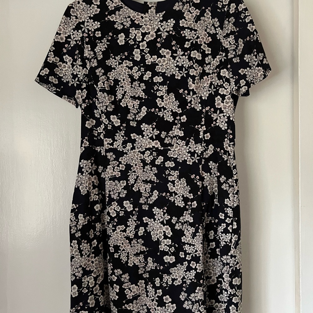 Floral Black and White Dress